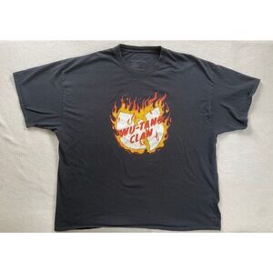 Wu-Tang Clan Mens 3XL T-Shirt Black Flaming Logo Graphic Tee Hip Hop Streetwear